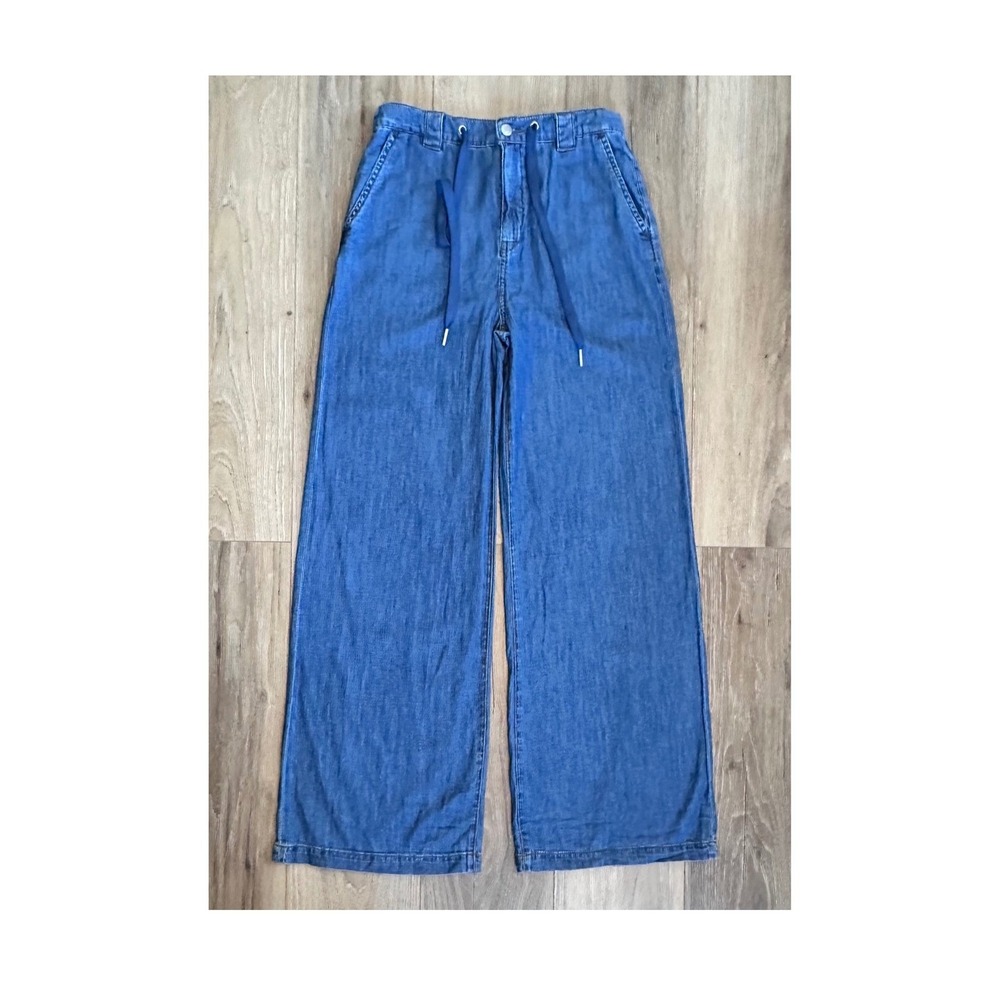 Joe's Jeans Wide Leg Denim Trousers Chic Beach Hamptons Vacation Casual Retro